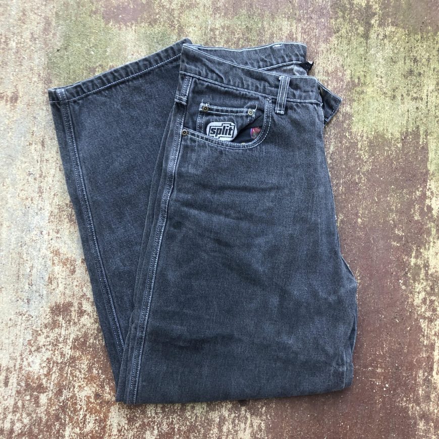 Split Black Denim Jeans