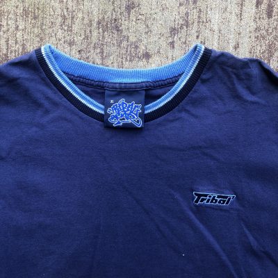 Tribal Streetwear Striped Collar Knit Shirt