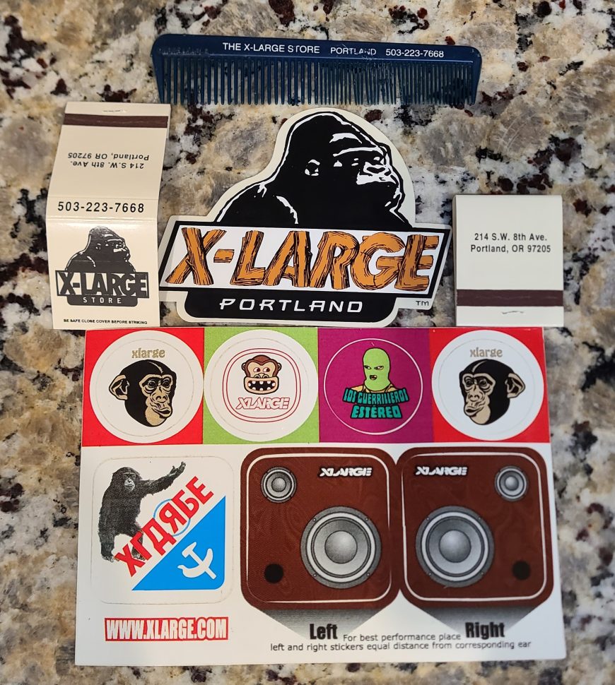 XLarge Portland Oregon store front promo items