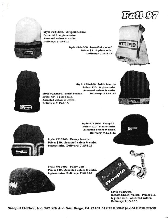 Stoopid Clothing Catalog - Fall 1997