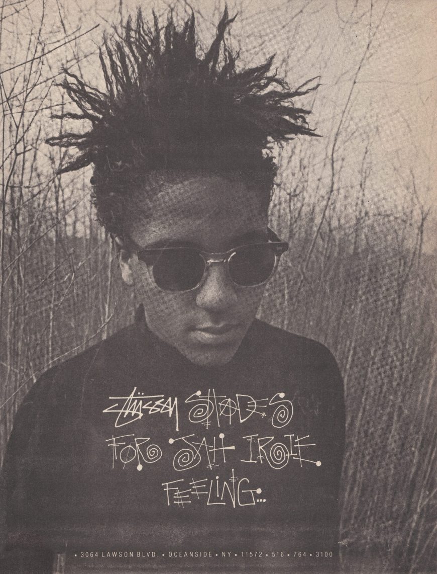 Stussy Sunglasses Ad Featuring Christopher Dowd From Fishbone, 1987