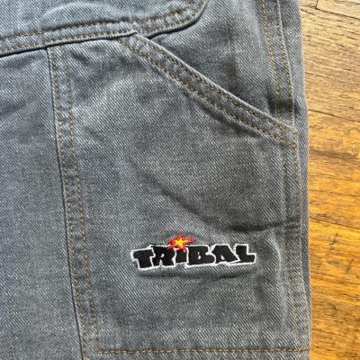 1995 Tribal Gear BlockBuster logo jorts